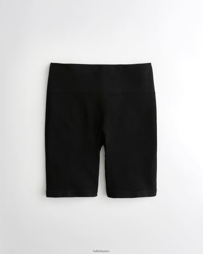 educación física Hollister shorts ciclistas de tiro alto sin costuras gilly hicks go negro 086N62791 mujer fondos