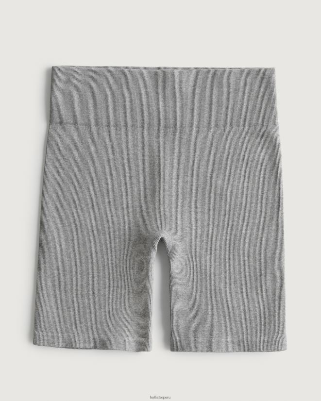 educación física Hollister shorts de ciclista sin costuras de canalé activo gilly hicks gris jaspeado claro 086N62689 mujer fondos