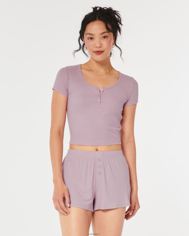 educación física Hollister shorts de dormir de canalé gilly hicks Rosa claro 086N62783 mujer fondos
