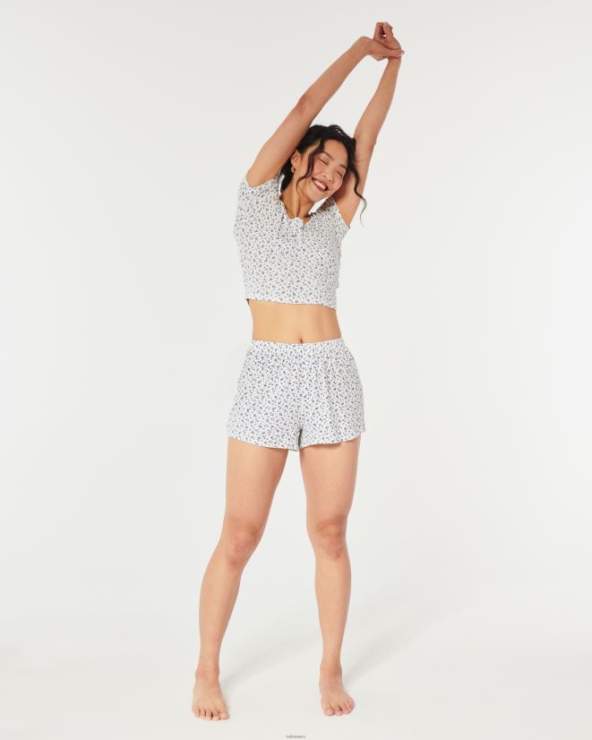 educación física Hollister shorts de dormir de canalé gilly hicks flores blancas 086N62780 mujer fondos