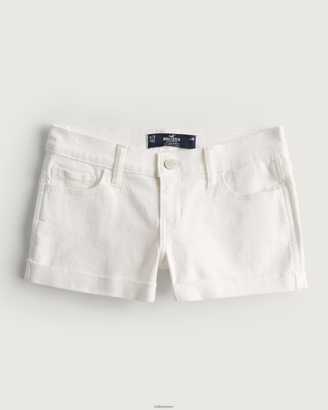 educación física Hollister shorts de mezclilla blancos de tiro bajo 3'' blanco 086N62605 mujer fondos