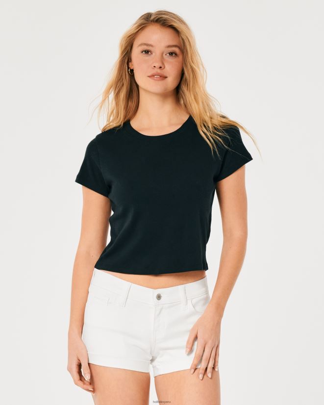 educación física Hollister shorts de mezclilla blancos de tiro bajo 3\'\' blanco 086N62605 mujer fondos