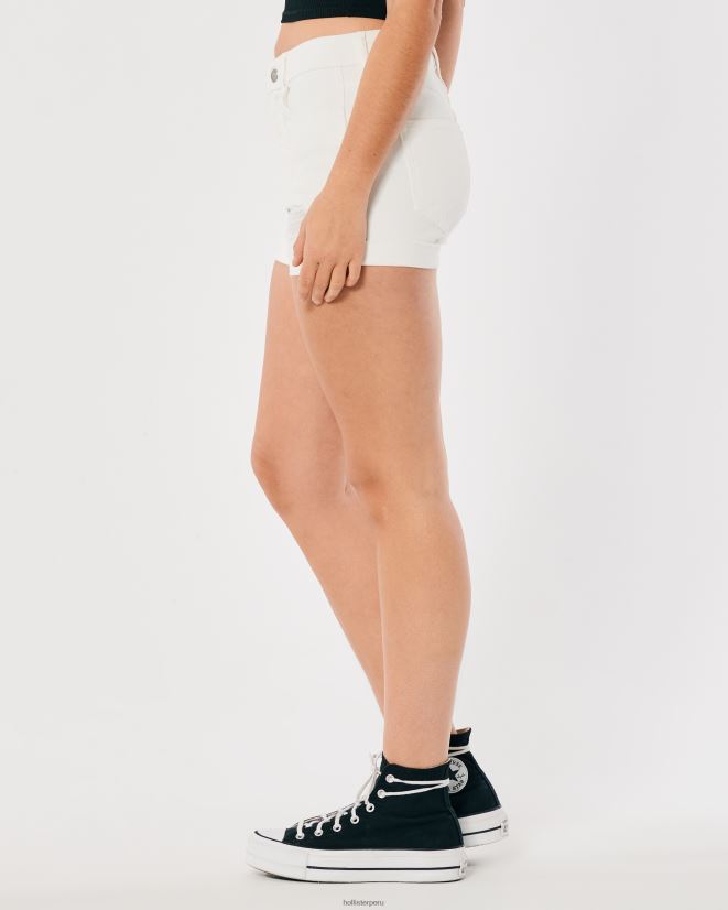 educación física Hollister shorts de mezclilla blancos rotos de tiro alto 3\'\' rasgado blanco 086N62493 mujer fondos