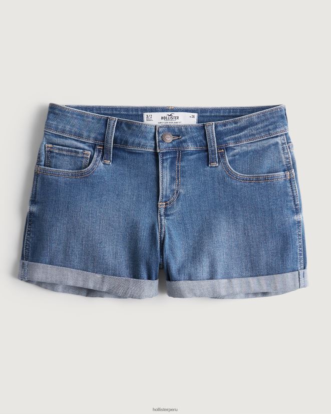 educación física Hollister shorts de mezclilla curvy de tiro bajo con lavado oscuro lavado medio 086N62518 mujer fondos