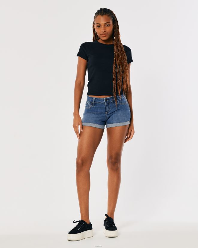 educación física Hollister shorts de mezclilla curvy de tiro bajo con lavado oscuro lavado medio 086N62518 mujer fondos