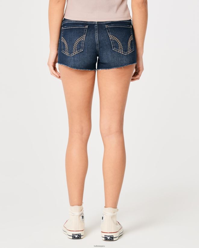 educación física Hollister shorts de mezclilla de tiro bajo con lavado oscuro 3\'\' lavado oscuro 086N62738 mujer fondos