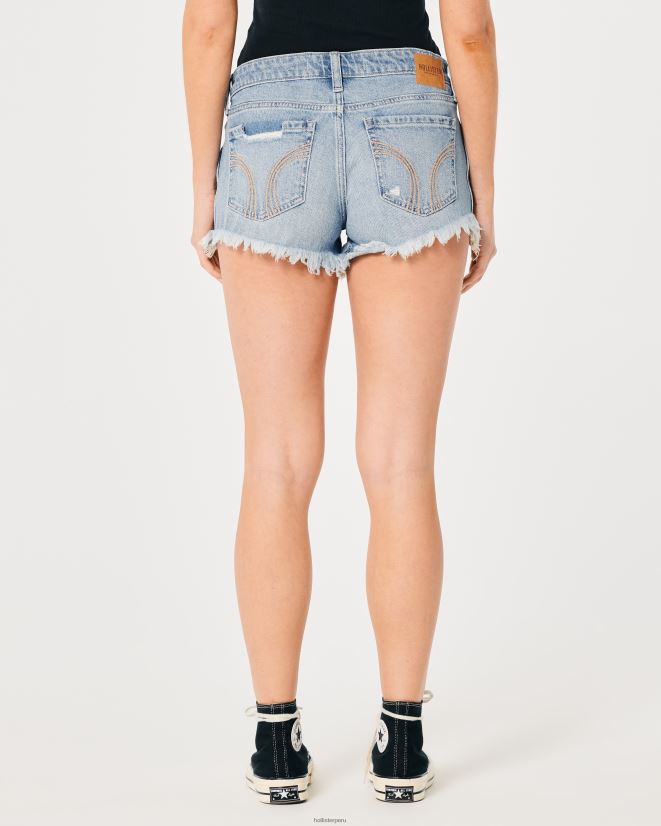 educación física Hollister shorts de mezclilla de tiro bajo rasgados lavado claro 3\'\' lavado claro rasgado 086N62543 mujer fondos