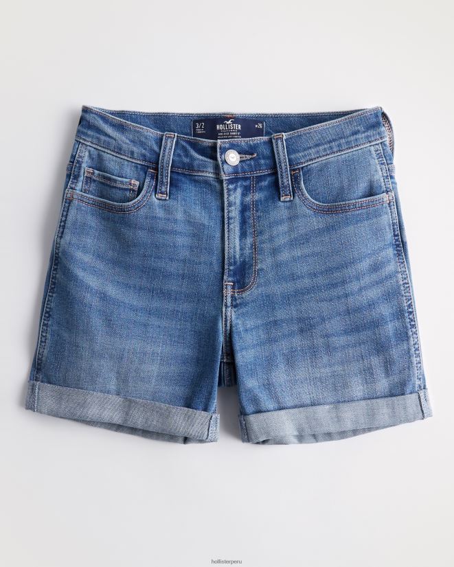 educación física Hollister shorts de mezclilla de tiro medio con lavado medio 5'' lavado medio 086N62659 mujer fondos