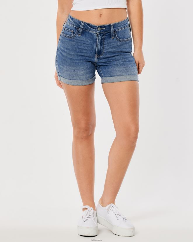 educación física Hollister shorts de mezclilla de tiro medio con lavado medio 5\'\' lavado medio 086N62659 mujer fondos