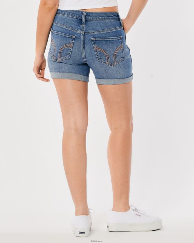 educación física Hollister shorts de mezclilla de tiro medio con lavado medio 5\'\' lavado medio 086N62659 mujer fondos