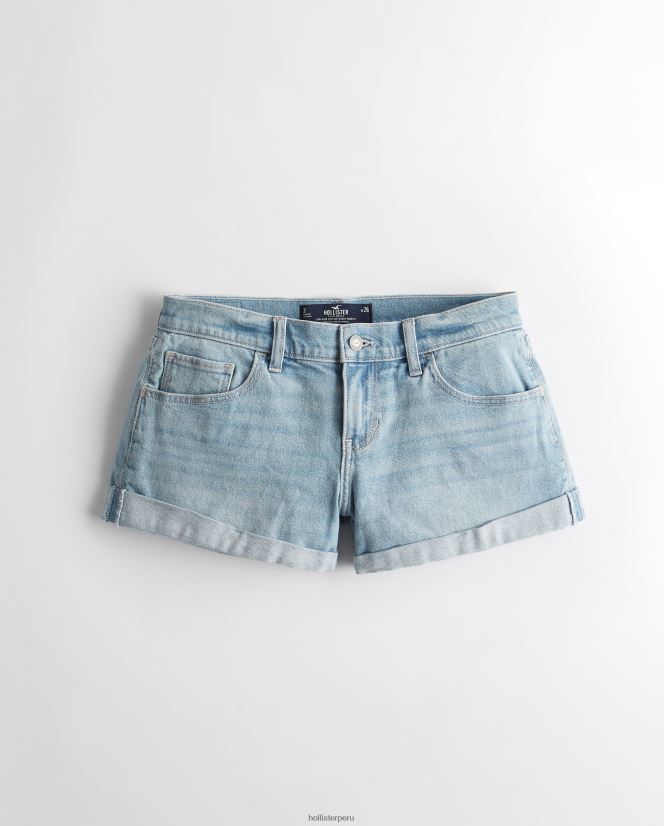 educación física Hollister shorts de mezclilla holgados vintage de tiro bajo con lavado claro medio 086N62621 mujer fondos