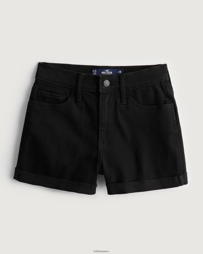 educación física Hollister shorts de mezclilla negros de tiro alto 3'' negro 086N62466 mujer fondos