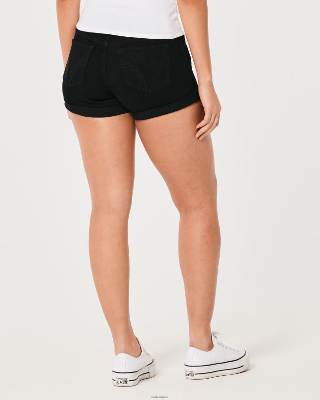 educación física Hollister shorts de mezclilla negros de tiro bajo con curvas 3\'\' negro 086N62538 mujer fondos