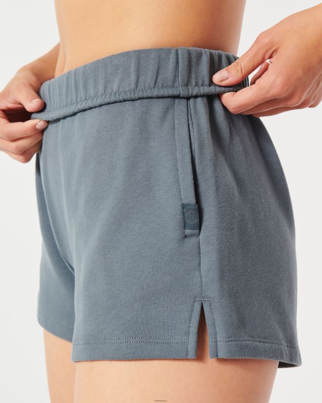 educación física Hollister shorts de polar con cintura enrollada gilly hicks gris azulado 086N62546 mujer fondos