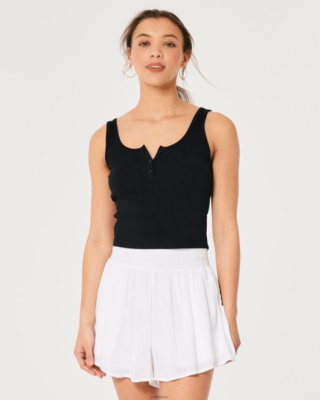 educación física Hollister shorts fluidos de tiro muy alto blanco 086N62632 mujer fondos