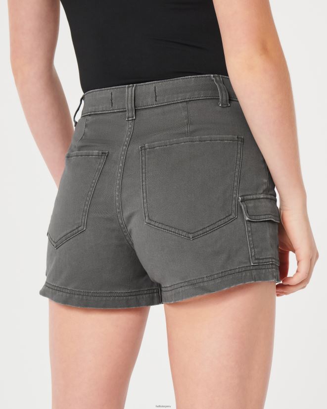 educación física Hollister shorts mom cargo de sarga gris de tiro superalto gris oscuro 086N62512 mujer fondos