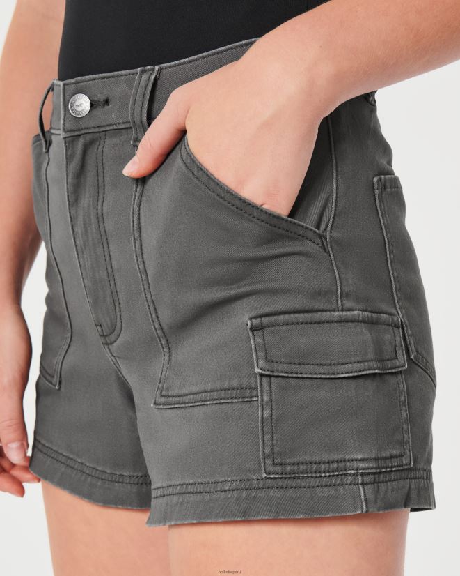 educación física Hollister shorts mom cargo de sarga gris de tiro superalto gris oscuro 086N62512 mujer fondos