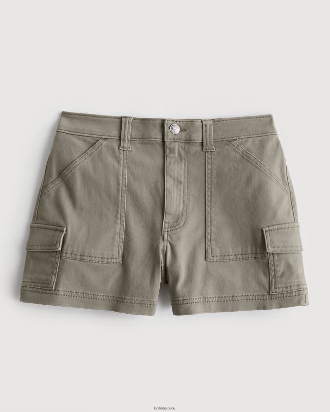 educación física Hollister shorts mom cargo de sarga oliva de tiro superalto verde oliva 086N62523 mujer fondos