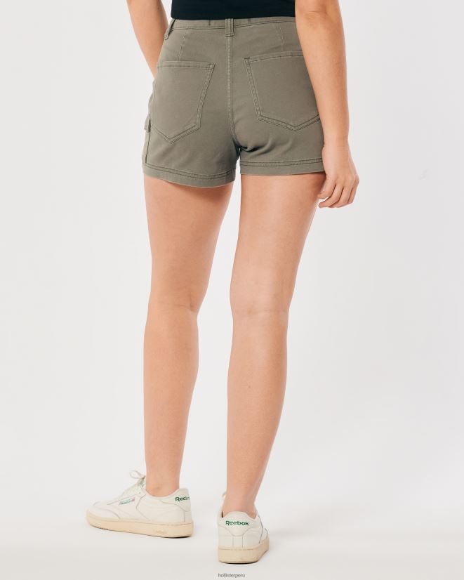 educación física Hollister shorts mom cargo de sarga oliva de tiro superalto verde oliva 086N62523 mujer fondos