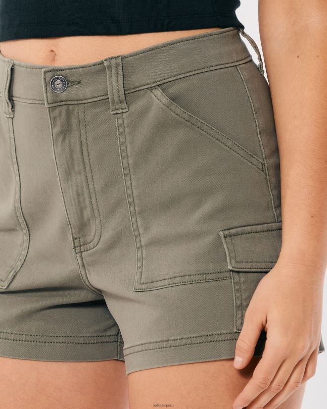 educación física Hollister shorts mom cargo de sarga oliva de tiro superalto verde oliva 086N62523 mujer fondos
