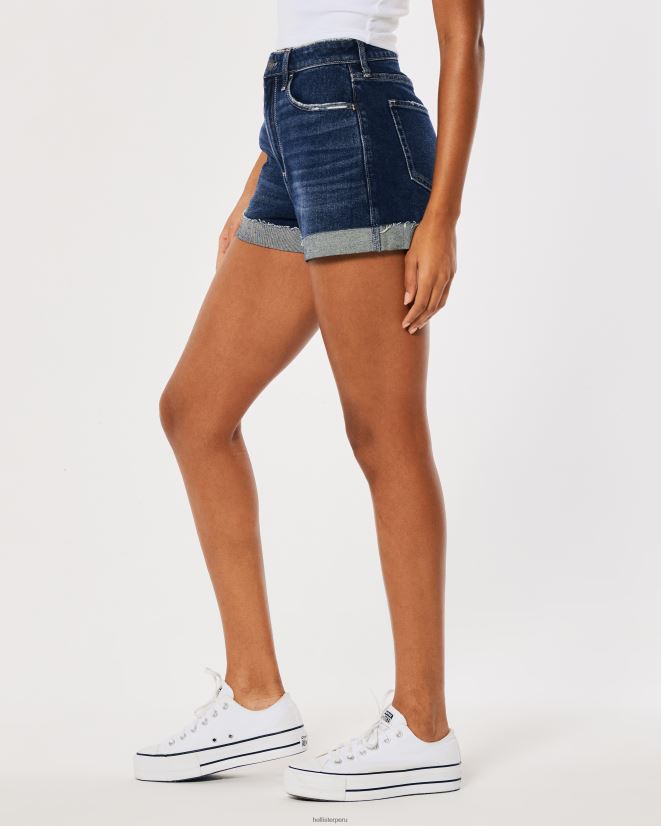 educación física Hollister shorts mom de mezclilla con tiro muy alto y curvas lavado oscuro 086N62752 mujer fondos