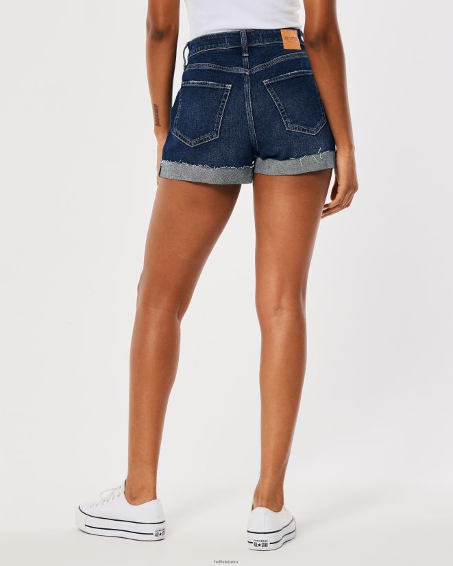 educación física Hollister shorts mom de mezclilla con tiro muy alto y curvas lavado oscuro 086N62752 mujer fondos
