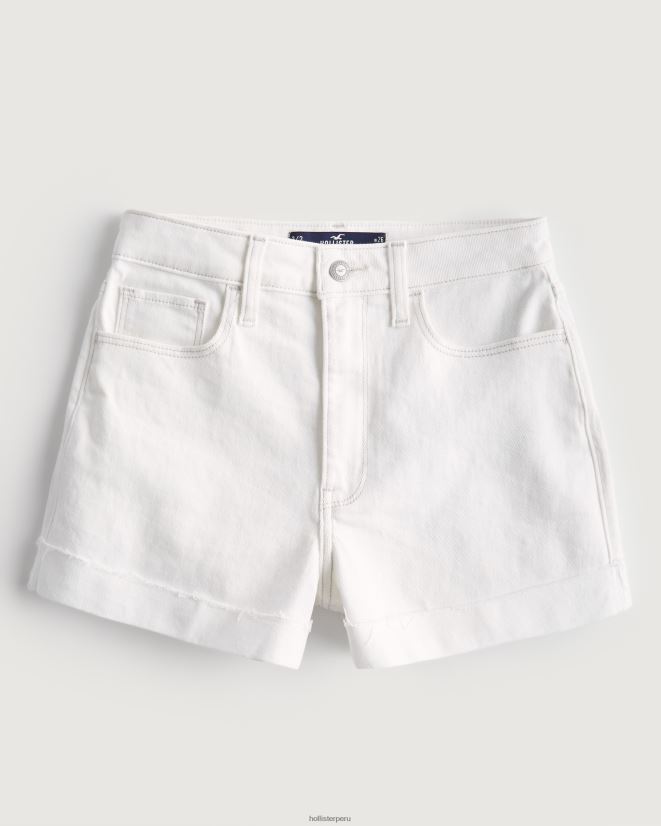 educación física Hollister shorts mom de tiro muy alto de mezclilla blanca blanco 086N62500 mujer fondos