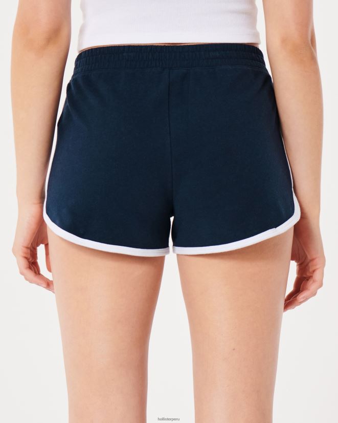 educación física Hollister shorts tejidos de tiro alto con logo Azul marino 086N62630 mujer fondos