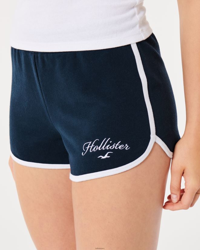educación física Hollister shorts tejidos de tiro alto con logo Azul marino 086N62630 mujer fondos