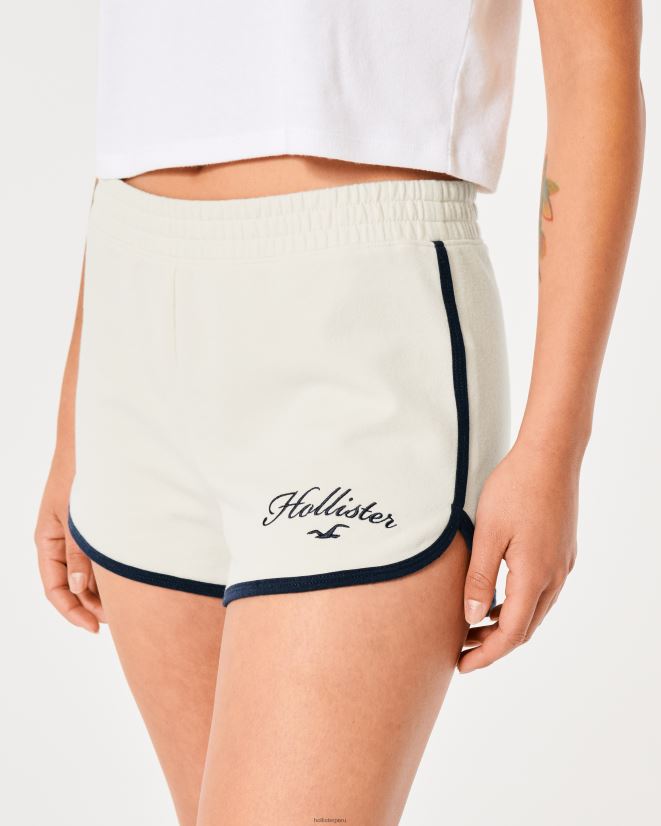 educación física Hollister shorts tejidos de tiro alto con logo crema 086N62708 mujer fondos