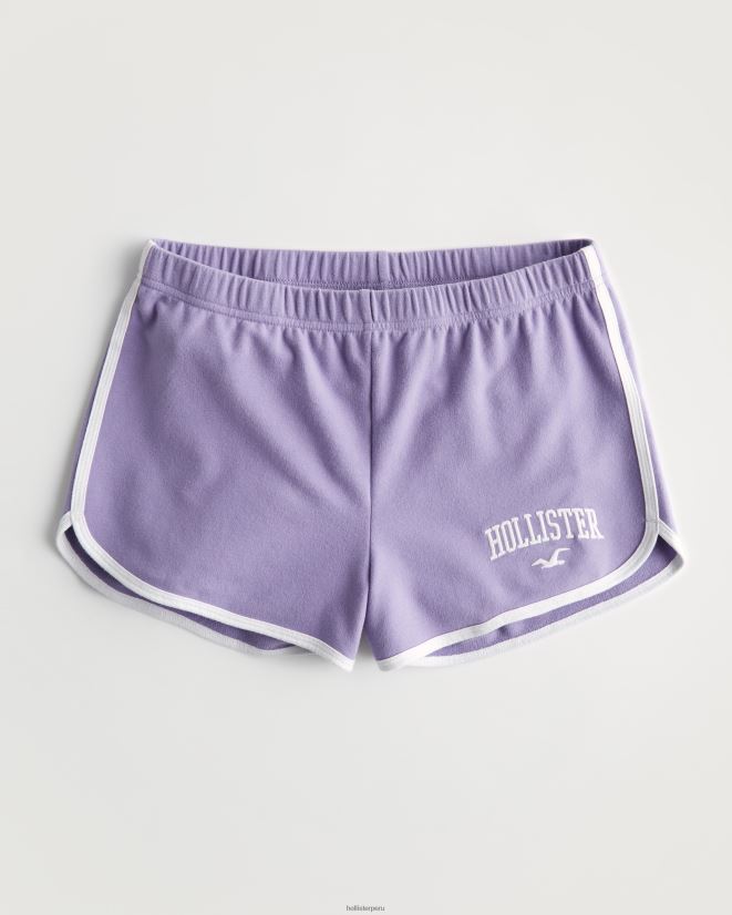 educación física Hollister shorts tejidos de tiro alto con logo morado claro 086N62637 mujer fondos