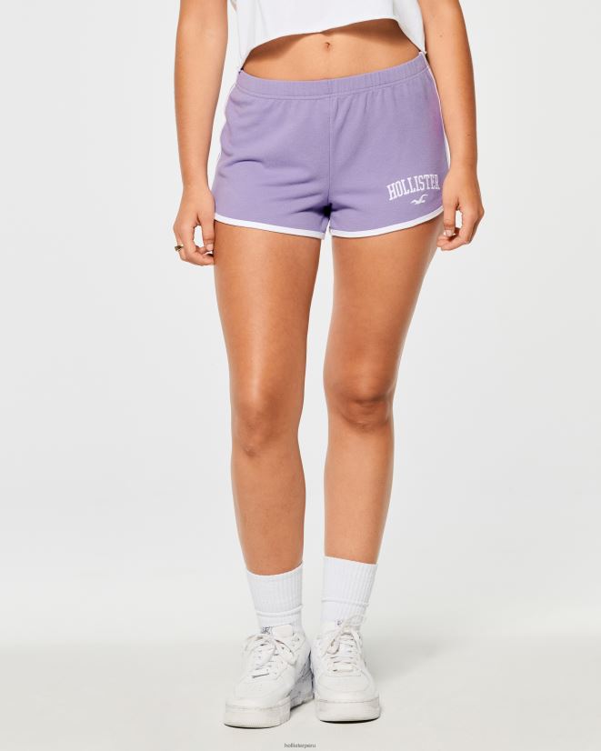 educación física Hollister shorts tejidos de tiro alto con logo morado claro 086N62637 mujer fondos