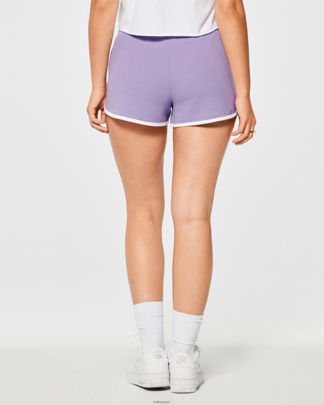 educación física Hollister shorts tejidos de tiro alto con logo morado claro 086N62637 mujer fondos