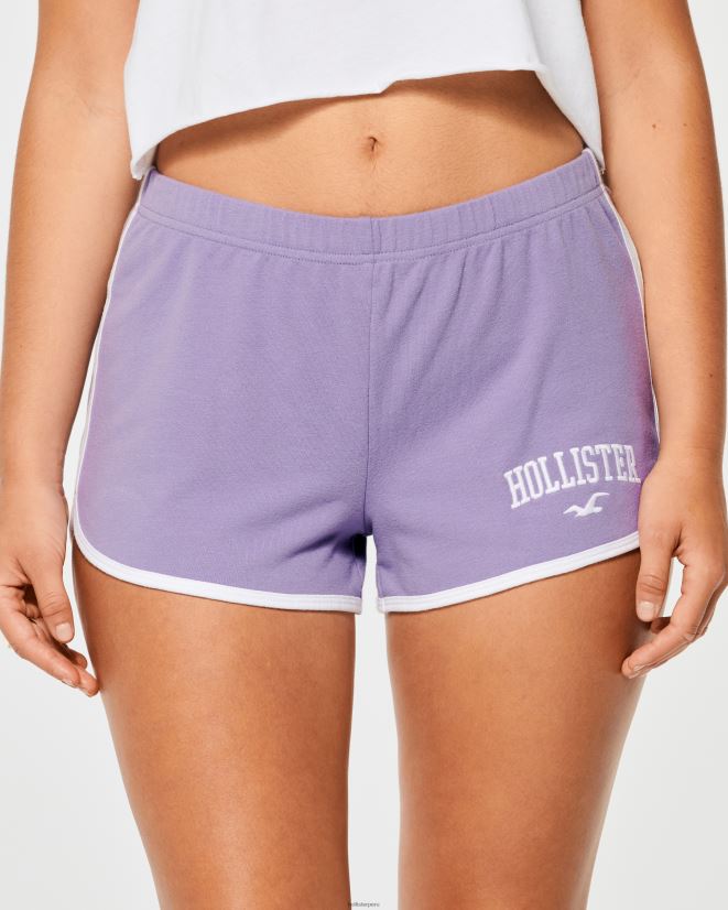 educación física Hollister shorts tejidos de tiro alto con logo morado claro 086N62637 mujer fondos