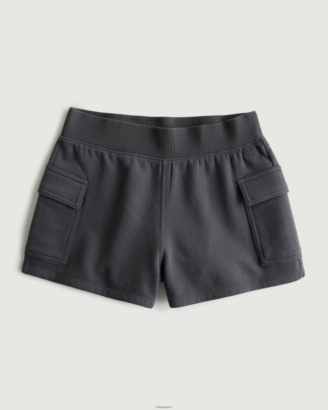 educación física Hollister shorts tipo cargo de polar con tiro superalto para papá gris oscuro 086N62683 mujer fondos