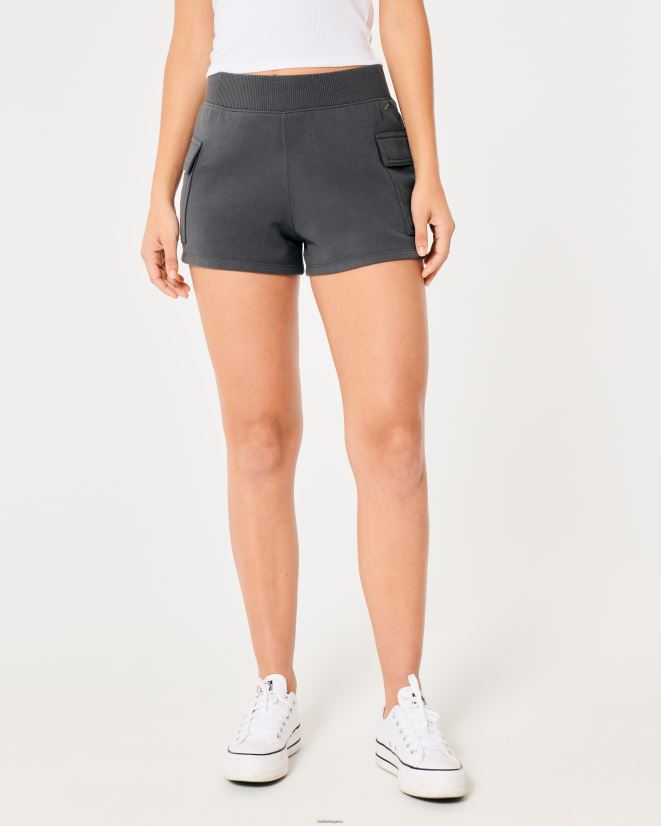 educación física Hollister shorts tipo cargo de polar con tiro superalto para papá gris oscuro 086N62683 mujer fondos