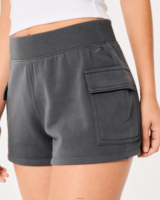 educación física Hollister shorts tipo cargo de polar con tiro superalto para papá gris oscuro 086N62683 mujer fondos