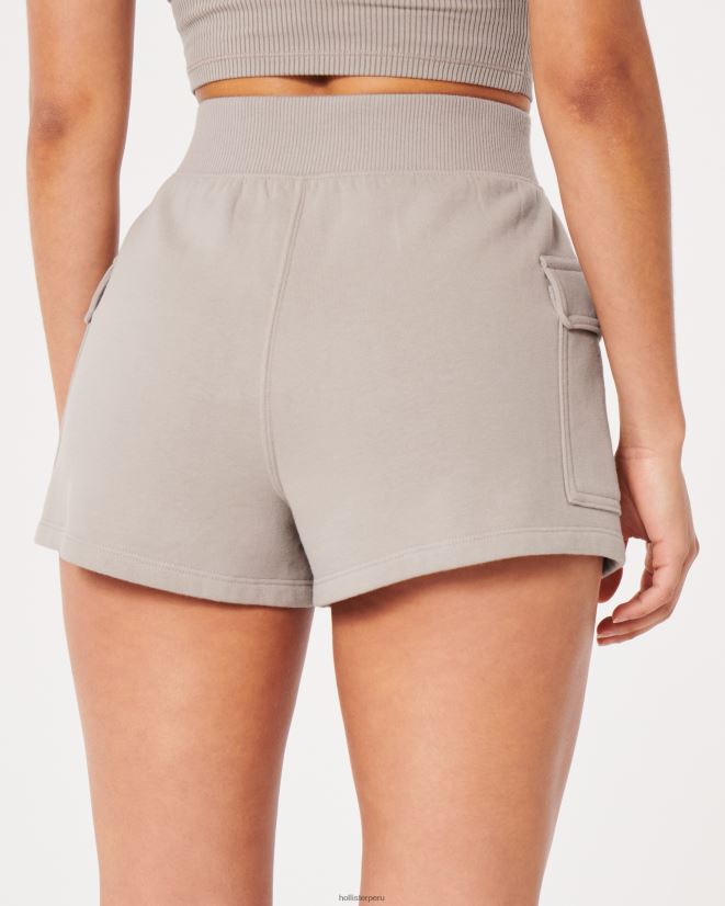 educación física Hollister shorts tipo cargo de polar con tiro superalto para papá marrón claro 086N62580 mujer fondos