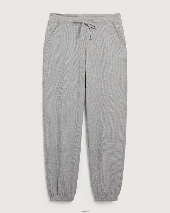 educación física Hollister joggers acogedores con diseño de gofres Gilly Hicks gris claro 086N62782 mujer fondos