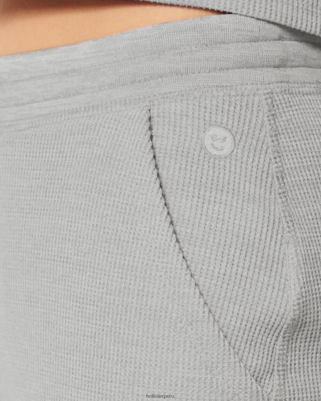 educación física Hollister joggers acogedores con diseño de gofres Gilly Hicks gris claro 086N62782 mujer fondos