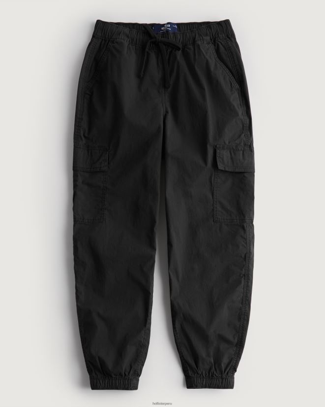 educación física Hollister joggers cargo de sarga holgados de tiro superalto negro 086N62560 mujer fondos