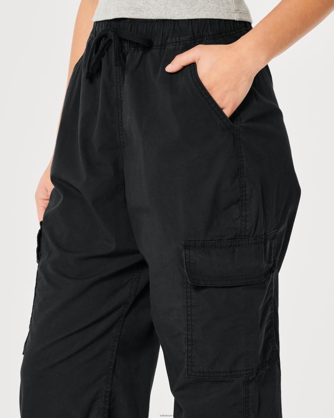 educación física Hollister joggers cargo de sarga holgados de tiro superalto negro 086N62560 mujer fondos
