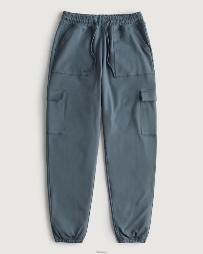 educación física Hollister joggers cargo de tiro alto con recarga activa gilly hicks gris azulado 086N62657 mujer fondos