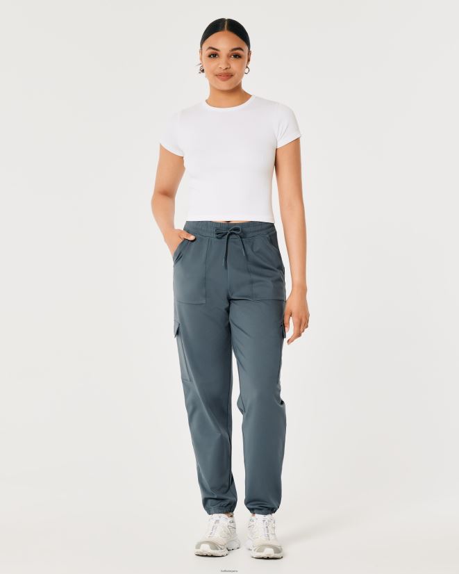 educación física Hollister joggers cargo de tiro alto con recarga activa gilly hicks gris azulado 086N62657 mujer fondos