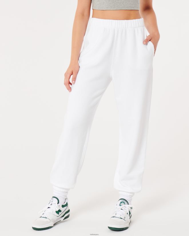 educación física Hollister joggers dad de polar con tiro ajustable Feel Good blanco 086N62661 mujer fondos