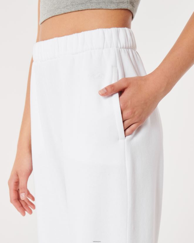 educación física Hollister joggers dad de polar con tiro ajustable Feel Good blanco 086N62661 mujer fondos