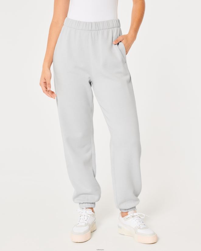 educación física Hollister joggers dad de polar con tiro ajustable Feel Good gris claro 086N62596 mujer fondos
