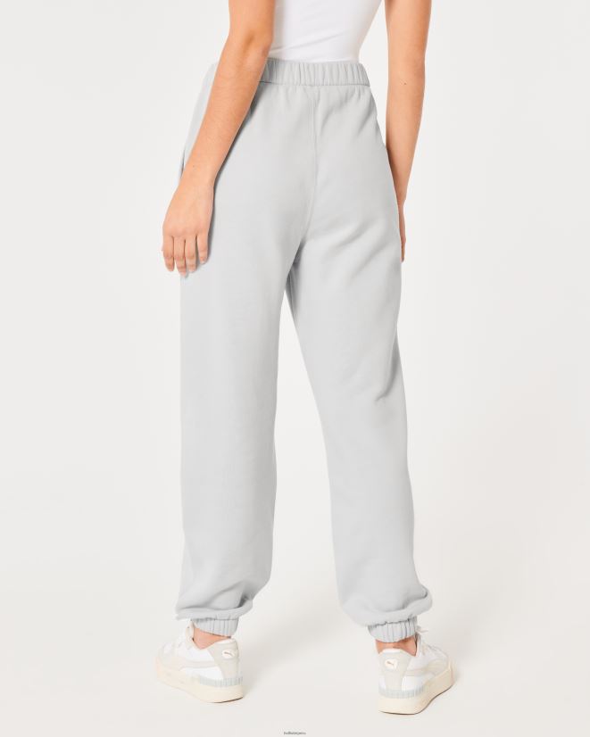 educación física Hollister joggers dad de polar con tiro ajustable Feel Good gris claro 086N62596 mujer fondos