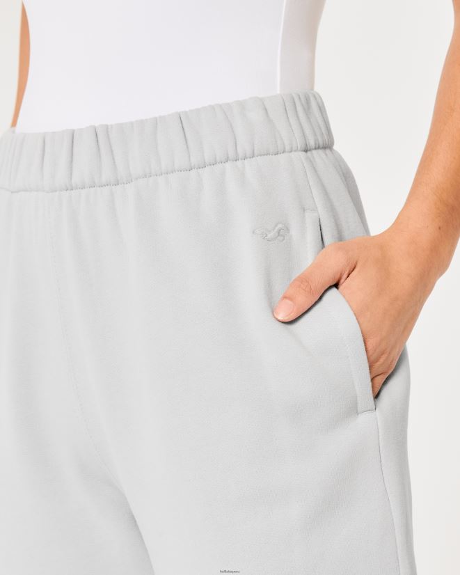 educación física Hollister joggers dad de polar con tiro ajustable Feel Good gris claro 086N62596 mujer fondos