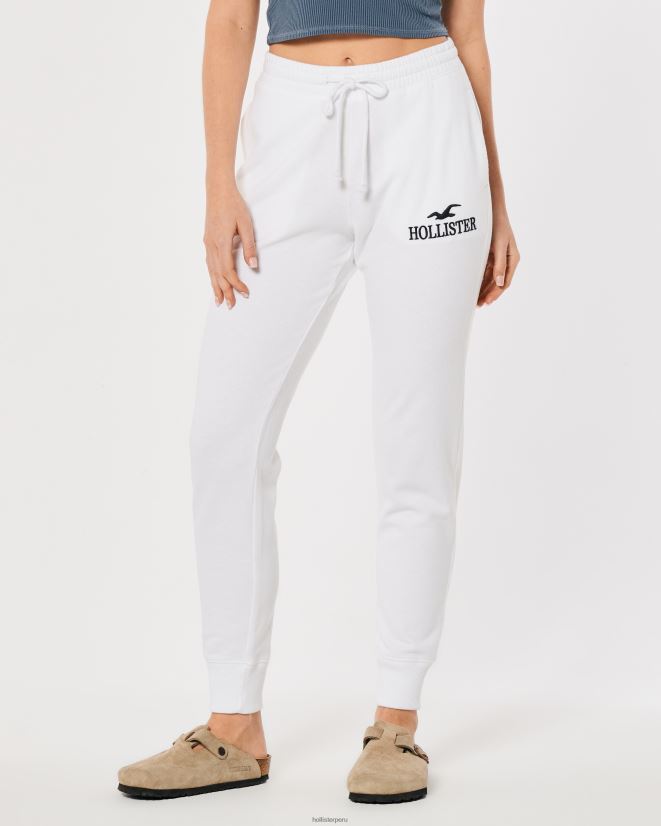 educación física Hollister joggers de tiro superalto con logo blanco 086N62646 mujer fondos